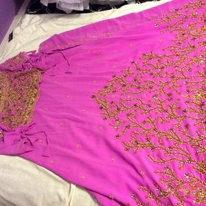 Purple Gold Skirt and blouse combo